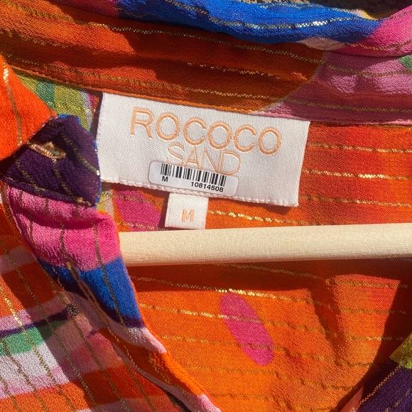 Rococo Sand Plum Shirt in Mix Fruit Medium Womens Button Down Blouse Top - Picture 9 of 12